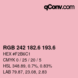 カラーコード: RGB 242 182.6 193.6 | qconv.com