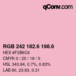 カラーコード: RGB 242 182.6 198.6 | qconv.com