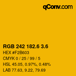 カラーコード: RGB 242 182.6 3.6 | qconv.com