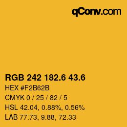 カラーコード: RGB 242 182.6 43.6 | qconv.com
