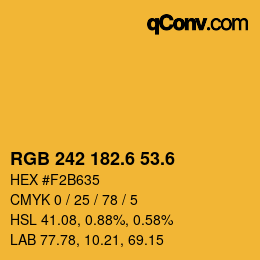 カラーコード: RGB 242 182.6 53.6 | qconv.com