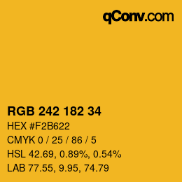 カラーコード: RGB 242 182 34 | qconv.com