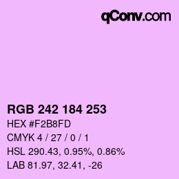 カラーコード: RGB 242 184 253 | qconv.com