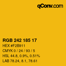 Color code: RGB 242 185 17 | qconv.com