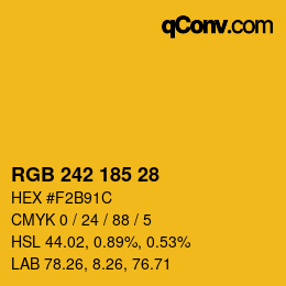 Farbcode: RGB 242 185 28 | qconv.com