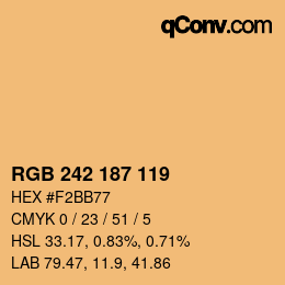 Color code: RGB 242 187 119 | qconv.com