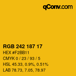 Color code: RGB 242 187 17 | qconv.com