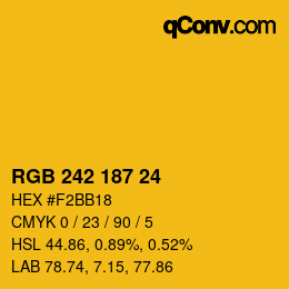 颜色代码: RGB 242 187 24 | qconv.com