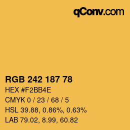 Color code: RGB 242 187 78 | qconv.com