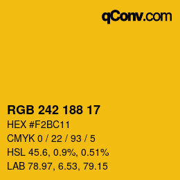 Color code: RGB 242 188 17 | qconv.com