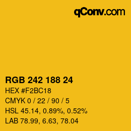 Código de color: RGB 242 188 24 | qconv.com