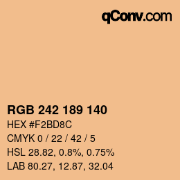 カラーコード: RGB 242 189 140 | qconv.com