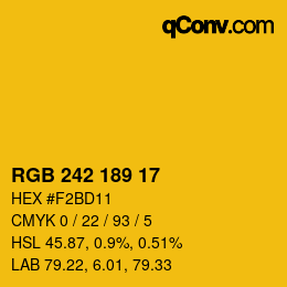 Color code: RGB 242 189 17 | qconv.com