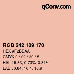颜色代码: RGB 242 189 170 | qconv.com