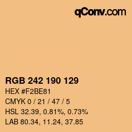 Color code: RGB 242 190 129 | qconv.com