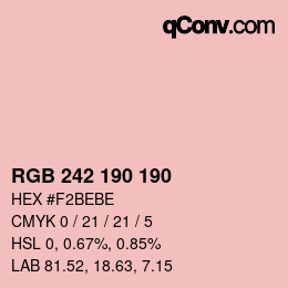 Farbcode: RGB 242 190 190 | qconv.com