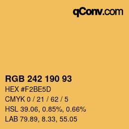 カラーコード: RGB 242 190 93 | qconv.com