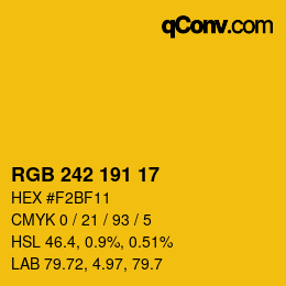 カラーコード: RGB 242 191 17 | qconv.com