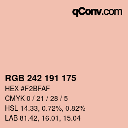 カラーコード: RGB 242 191 175 | qconv.com