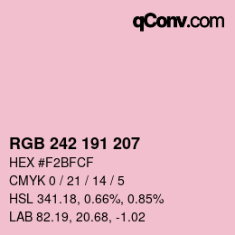 Color code: RGB 242 191 207 | qconv.com