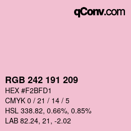 Color code: RGB 242 191 209 | qconv.com