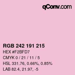 颜色代码: RGB 242 191 215 | qconv.com