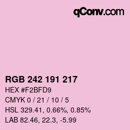 Color code: RGB 242 191 217 | qconv.com