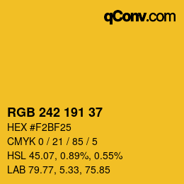 カラーコード: RGB 242 191 37 | qconv.com