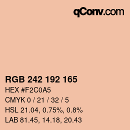 Color code: RGB 242 192 165 | qconv.com