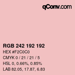 Color code: RGB 242 192 192 | qconv.com