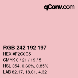 Color code: RGB 242 192 197 | qconv.com