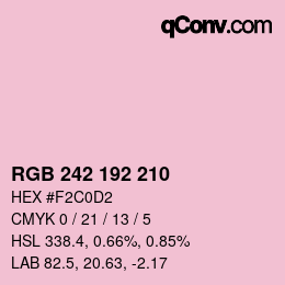 カラーコード: RGB 242 192 210 | qconv.com
