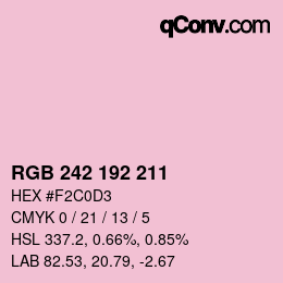 Color code: RGB 242 192 211 | qconv.com