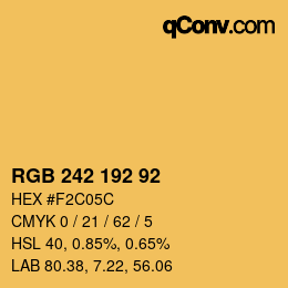 カラーコード: RGB 242 192 92 | qconv.com