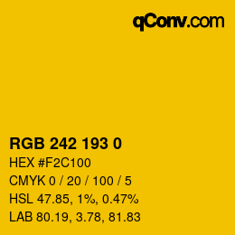 Código de color: RGB 242 193 0 | qconv.com