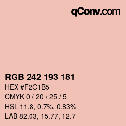 颜色代码: RGB 242 193 181 | qconv.com