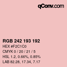 カラーコード: RGB 242 193 192 | qconv.com