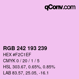 Color code: RGB 242 193 239 | qconv.com