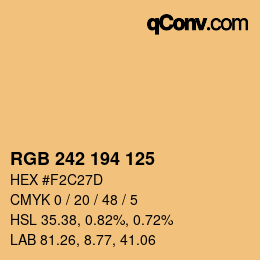 Color code: RGB 242 194 125 | qconv.com