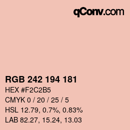 Código de color: RGB 242 194 181 | qconv.com
