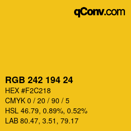 颜色代码: RGB 242 194 24 | qconv.com
