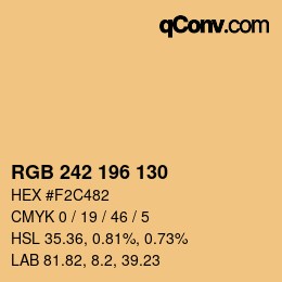 Color code: RGB 242 196 130 | qconv.com