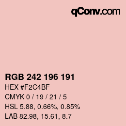 Color code: RGB 242 196 191 | qconv.com