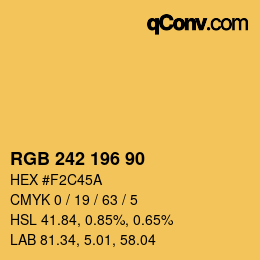 Color code: RGB 242 196 90 | qconv.com