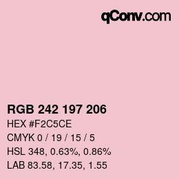 Color code: RGB 242 197 206 | qconv.com