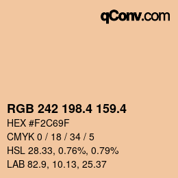 カラーコード: RGB 242 198.4 159.4 | qconv.com