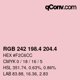 カラーコード: RGB 242 198.4 204.4 | qconv.com
