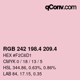 カラーコード: RGB 242 198.4 209.4 | qconv.com