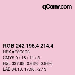 カラーコード: RGB 242 198.4 214.4 | qconv.com