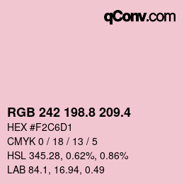 カラーコード: RGB 242 198.8 209.4 | qconv.com